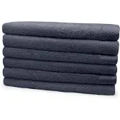 Eleganzzz Badstof Badlaken 100% Katoen 70x140cm - dark grey - Set van 6