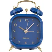 Karlsson - Wekker Metallic Glam Vierkant - Donkerblauw