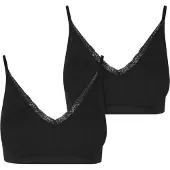 Urban Classics BH - Voorgevormde geribde bh (Set van 2) - S tot XL - voor Vrouwen - zwart - Maat M