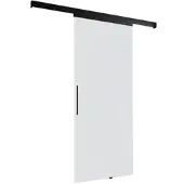 Inova compl. glazen schuifdeur 90x203-zwarte rail-volledig gesatineerd staafgreep-double softclose