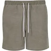 Urban Classics Zwembroek - Washed Swim Shorts - S tot XXL - voor Mannen - olijf - Maat S