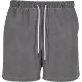 Urban Classics Zwembroek - Washed Swim Shorts - S tot XXL - voor Mannen - donkergrijs | Maat L