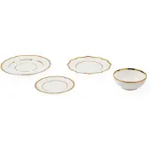 Pols Potten Serviesset Golden Finds White (Set van 4)