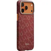 Pitaka Ultra Slim MagSafe iPhone 17 Pro Max Hoesje Goud Rood