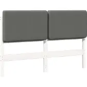 vidaXL Gestoffeerd hoofdbord met hoofdeinde Wit en Lichtgrijs 135 cm