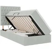 vidaXL LED opbergbed met matras Lichtgrijs 90 x 190 cm Fluweel