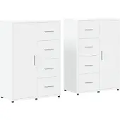 vidaXL Dressoirs 2 st 60x31x84 cm bewerkt hout wit