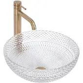 REA Wastafel Sue - Rond - Transparant - 40X40X16,5Cm