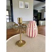 Kersten Candle Stick Bow Metal Gold 10.5x8.5x20.5cm