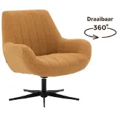 Goossens Fauteuil Kamille - Stof - Geel