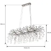 LUCANDE Hanglampe , Bellora, dimbare, Metallic, Woonkamer, Kristal, Modern