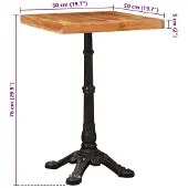 vidaXL Bistrotafel 50 x 50 x 76 cm Massief Acacia Hout Bruin Vierkant