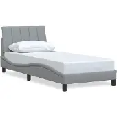 vidaXL Bedframe zonder matras "Hanko" 80x200 cm stof lichtgrijs