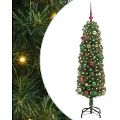 vidaXL Kunstkerstboom Groen 150 cm PVC en Staal en Kunststof