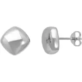 Cavill - 925 Sterling Zilveren Oorbellen - Gerhodineerd - Modern Vierkant Design - Minimalistische Studs met Kliksluiting - 10 mm - Lichtgewicht 1,9g