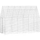 vidaXL Konijnenkooi zilver 300 x 100 x 210 cm Gegalvaniseerd staal
