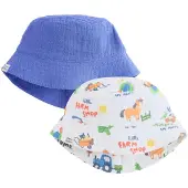 Next Hoed violetblauw / lichtoranje / wit