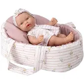 Arias Elegance Pillines With Carrycot With Bag Vinyl Body Baby Doll 26 Cm Roze Kinderen