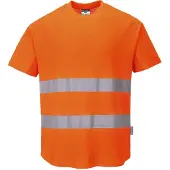 Portwest C394 Hi-Vis Katoen Comfort Mesh Insert T-shirt S/S