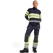 Blakläder 3472-1762 Dames Multinorm Sweatshirt met rits Marine/High Vis Geel maat L dames