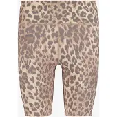 Osaga dames fietsbroek met panterprint beige bruin maat M