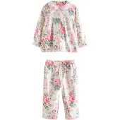Next Nachtkledij 'Cath Kidston' lichtgroen / rosa / rood / wit