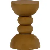 Woood Miel Bijzettafel Ø35 CM - Mangohout - Honinggeel - 51x35x35