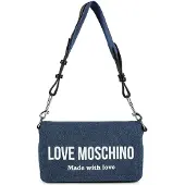 Love Moschino Schoudertas 'Signature Love' blauw denim / natuurwit