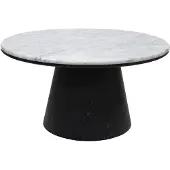Vente-unique Salontafel van marmer met eiken fineer - Zwart - SADURA