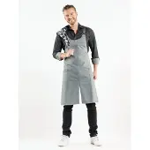 Chaud Devant 633 Bib Apron Forene Cross Grey Denim