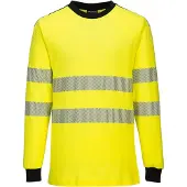 Portwest FR701 PW3 Modaflame gebreid Hi-Vis FR T-shirt met lange mouwen