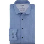 Olymp overhemd blauw body fit lange mouw