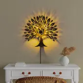 Opviq Wandlamp Heart Tree V2, zwart, Woon-/ Eetkamer, metaal, Modern, wandlamp