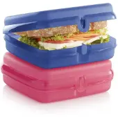 Tupperware Set van 2 Snackies Vierkant | Eco Sandwichdoos Broodtrommels