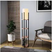 Opviq Vloerlamp Dorothy | Opviq textiel zwart 25x25x130 cm vloerlampen | NADUVI