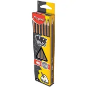Maped - Crayon à papier BLACK'PEPS, graduation: HB diamètre de la mine: 2,2 mm, triangulaire, laqué en gris foncé/ orange, mine graphite résistante au bris, extré