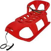 KOTARBAU Sneeuw Slee, met Rugleuning en Veiligheidsgordel, Sneeuwschijf, Kunststof, 87x45x42 cm, Rood, Plastic Glijder Sneeuw, Bobsleeën, Sneeuwglijder, Glijschotel, met Trekkoord