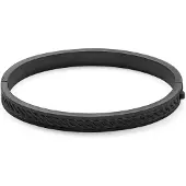 Lucleon Arie Zwarte Bangle-armband met Touwmotief