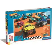 Clementoni - Kinderpuzzel - 104 Maxi Stukjes - Hot Wheels - Puzzel Voor Kinderen - Vanaf 4 Jaar