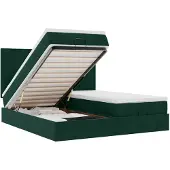 vidaXL Ottoman bed met matrassen en LED's 200x200cm fluweel