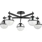 HINKLEY LED Plafond Badkamerlamp Hollis | 5X E14 Max 40W | IP44 | Dimbaar | Black