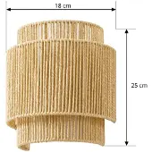 LINDBY Wandlamp Anuva, dimbaar, crème / amber, Woon-/ Eetkamer, Papier, Landelijk, wandlamp