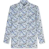 Olymp Luxor Comfort Fit Overhemd blauw, Bedrukt