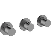 Wiesbaden Afbouwdeel thermostatische douchekraan caral met 2 stopkranen gunmetal pvd