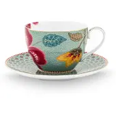 Pip studio Koffiekop Home Cup And Saucer Blooming Tales Fantasy Blue