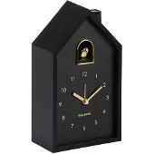 Karlsson Modern Cuckoo Wekker | Met Koekoeksklok | 11.5x20x6cm | Zwart
