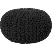 Beliani CONRAD - Poef - Zwart - 40 cm - Katoen