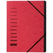 Pagna Sorteermap A4 Effen Karton 12-delig Rood 24,5 x 0,5 x 32 cm (B x D x H)