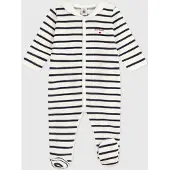 Petit Bateau Fluwelen babypyjama met streepjesprint Unisex Boxpak - Wit