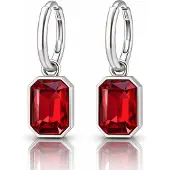 Cilla Jewels Oorringen Zilverkleurig Rood Kristal